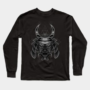 samurai skull head mecha Long Sleeve T-Shirt